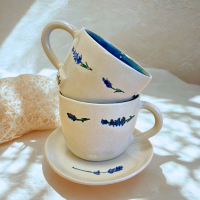 Filiżanka ceramiczna ze spodkiem 250 ml „Lawenda"