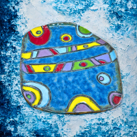 Duży kolorowy talerz patera "Picasso" 28 cm