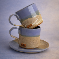 Filiżanka ceramiczna ze spodkiem "Ametyst"