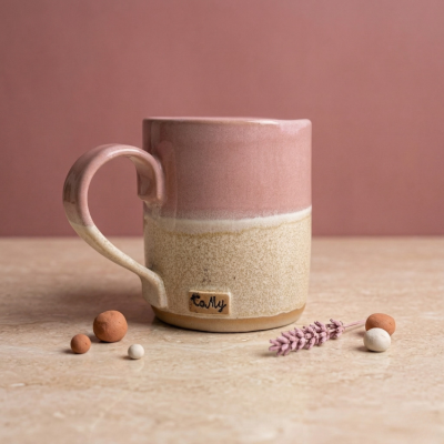 Kubek handmade 330 ml "Pastelowy róż"