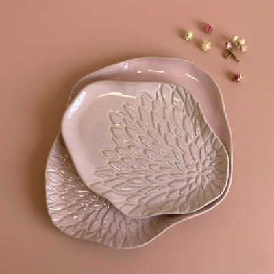 Patera ceramiczna różowa 27 cm  "Morganit"