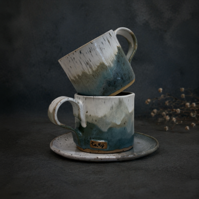 Kubek ceramiczny ze spodkiem "Muszyna" 250 ml