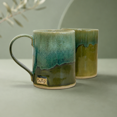 Kubek ceramiczny handmade "MALACHIT"
