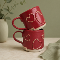 Kubek ceramiczny 250 ml "Dwa serca"